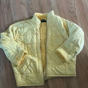 Yellow Quilted women’s Jacket small bright subdued yellow